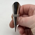 Vtg Silver Tone Tussie Mussie Brooch Pin Flower Holder Lapel Vase Ornate 2 5   