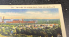 Vtg Postcard Skyline Of Akron Ohio From Summit Lake Sapirstein Co 