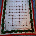 Vintage Christmas Holiday Tablecloth Holly Berry Print 60 x80 