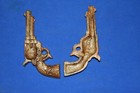 Antique Vintage Style Revolver Design Decor  Cast Iron  2 Items Dlt