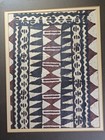 Vtg Framed Handmade Fiji Bark Tapa Cloth Tiki 19 x15 