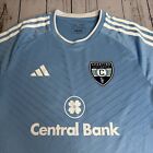 Sporting Kc Kansas City Jersey Mens Medium Adidas Mls Soccer Baby Blue Aeroready
