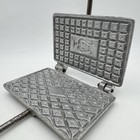 C Palmer No 1s Cast Iron Wafer Pizzelle Maker 6x4    Plates 10 25 Red Handles Vtg