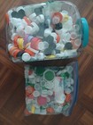 100 Plastic Bottle Caps Lids Tops Craft Art Projects Mixed Color Sizes Upcycle