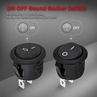 Ul Listed On Off Round Rocker Switches Spst 20mm Mini 12 Volt Dc On off - 5pcs