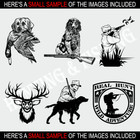 Hunting fishing Clipart-vector Clip Art-vinyl Cutter Plotter t-shirt Graphics Cd