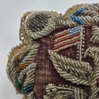 Antique Iroquois Large 10  Native American Beaded Pin Cushion W Us Flags  Eagle