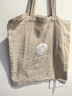 Cirque Du Soleil Beige Cotton Canvas Tote Bag Silver Celestial Sun Graphic Os