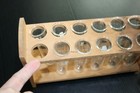 2 Vintage Wooden Test Tube Racks With Kimax Test Tubes