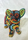 Huichol Beaded Dog Figurine Mexican Folk Art Multicolor 5 5in Tall 5 5in Long