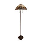 Staineed Glass Victorian Tiffany-style Dark Bronze 2 Light Floor Lamp 18  Wide