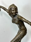 Demetre Chiparus Bronze Statue Art Deco Lady Harlequin Flapper Girl Signed 20 