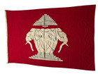 Vintage Kingdom Of Laos Royal Flag     3-headed Elephant     Size 46   X  71    Rare