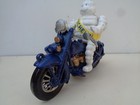 Cast Iron Model Of A  Man On Motorcycle Wearing A Michelin Sash And Boy  Sidecar