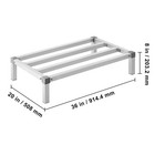 Aluminum Dunnage Rack 36x20in Commercial Food Floor Rack 1000 Lbs Load Capacity