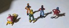  Vintage 40 s Barclay Lead Toy Figures Skiing Ice Skaters Sledder 5 Items