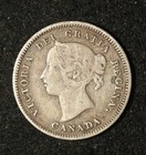 Canada 1885 5 Cents - Silver - Victoria - Small 5 - Nice Condition