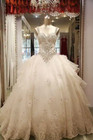 Princess Beaded Crystals Wedding Dresses Court Train A Line Bridal Gowns