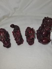 Set Of 9 Small Resin Dragons  Deep  Maroon