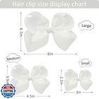 Hair Bows For Girls Alligator Clips White Grosgrain Ribbon Solid Color Hair A