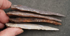 4 Thin Bent 3 2 -3 5  Flint Arrowhead Spear Project Point Knife Blade Bb785