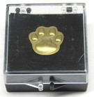 Baudville Brass Animal Paw Print Lapel Pin Cat Dog Bear Wolf   Plastic Case