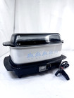 Vtg West Bend Slo Slow Cooker Griddle 4 Qt Glass Lid Cord Blue Floral Euc Freshp