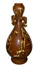 Vintage 20th Century Chinese Jingdezhen Porcelain Vase Drip Glaze Double Handle