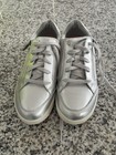 Clarks Collection Silver Metallic Lace-up Zipper Sneakers
