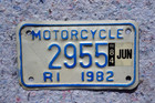 1982 - 1984 Rhode Island Motorcycle License Plate