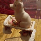 Pig Figurine Sitting In Trough Collectible Decorative Miniature Sculpture