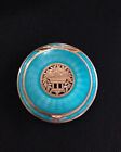 925 Silver Powder Compact Antique Sterling Enamel Vintage Guilloche Art Deco Cas