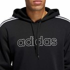 Adidas Men s Fleece 3 Stripe Pullover Hoodie Sweatshirt  black  Large  Nwt