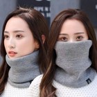 Neck Warmer Scarf Soft Double Layer Knit Loop Fleece For Women Men Warm Winter