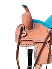 Turquoise Youth Kids Barrel Horse Saddle Leather Suede Seat 8  10  12  13  14 