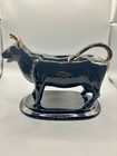 Antique Jackfield Pottery Cow Bull Creamer Glossy Black 19th Century