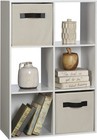 Storage Organizer Bookcase White 6 Cube Cabinet Home Office Display Bookshelf