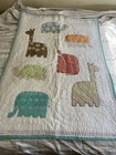 Pottery Barn Kids Quilt Crib Nursery Zoo Animals Turtle Giraffe Elephant 