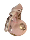Vintage Mid Century Modern Pink With Gold Starbursts Ceramic Pitcher-creamer