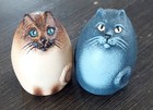 Vintage Rolley Polley Cat Figurines Siamese   Blue