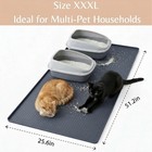Cat Litter Mat 51  X 25 6  Xl Silicone Non-slip With Raised Edges - Easy