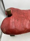 1940 s Moroccan Camel Stool W  Original Vintage Red Leather Cushion Egyptian