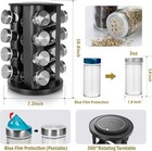 Black Countertop Rotating Spice Rack  16-jars Revolving Spice Rack Organizer