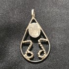 925 Sterling Silver Teardrop Pendant  Oval Blue Turquoise Bezel Set  1 Stone