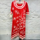 Brand New Vintage 70s Bette Of Jamaica Original Vintage Red Batik Tie Dye Dress