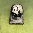 Vtg Cast Iron Ball Fence Finial Square Topper Post Caps For 2 1 2 X 2 1 2  Posts