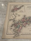 Antique C  1855 Japan Noppon Kiusiu Sikok Yesso Jh Colton Hand Colored Map