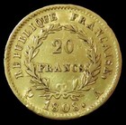 1808 A Gold Emperor Napoleon France 20 Francs Coin Paris Mint