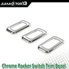 3pcs Chrome Rocker Switch Trim Bezel Fit For Peterbilt Keworth Freightliner