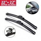 22  Front Windshield Wiper Blades Silicone Bracketless Wipers For All-season Use